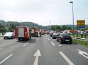 Schwerer Unfall mit Reisebus Lohmar Donrather Dreieck P001
